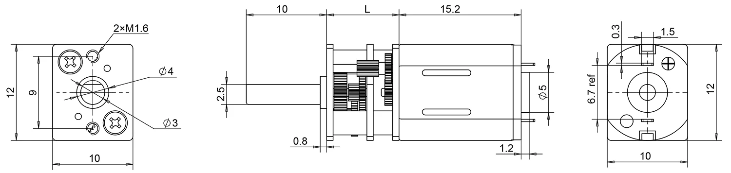 N20 Metal Micro Gear Motor (300-2000 RPM options) - Image 3
